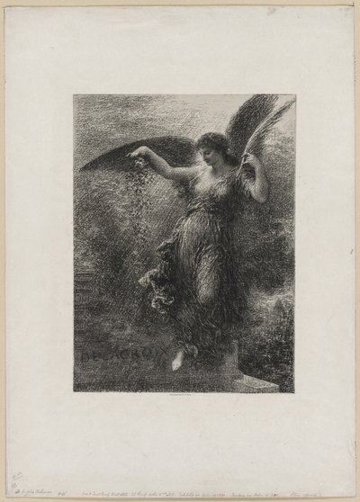 À Eugene Delacroix, 1890. od Ignace Henri Jean Fantin Latour