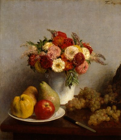 Ovoce a květiny, 1865. od Ignace Henri Jean Fantin-Latour