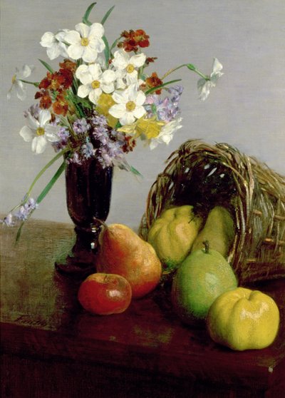 Ovoce a květiny, 1866 od Ignace Henri Jean Fantin Latour