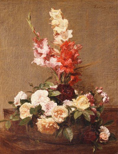 Mečíky a růže, 1881 od Ignace Henri Jean Fantin Latour