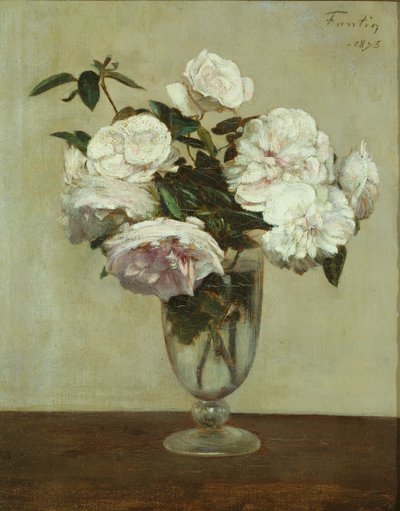 Růžové růže od Ignace Henri Jean Fantin Latour