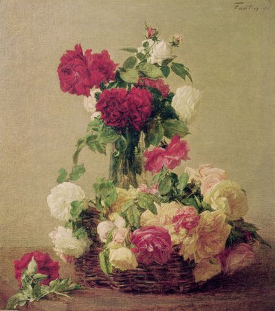 Růže, 1891 od Ignace Henri Jean Fantin Latour
