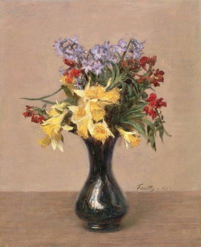 Jarní květiny, 1869 od Ignace Henri Jean Fantin Latour