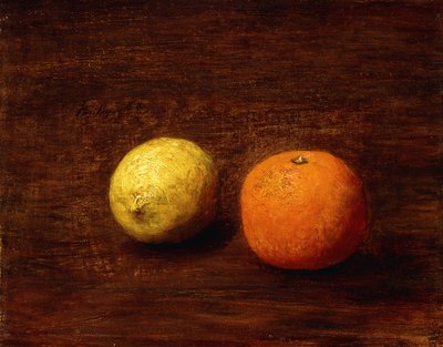 Zátiší, citron a pomeranč; Nature Morte, Citron et Orange, 1868 od Ignace Henri Jean Fantin Latour