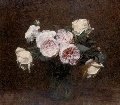 Zátiší: růžové, bílé a žluté růže, 1894 od Ignace Henri Jean Fantin Latour