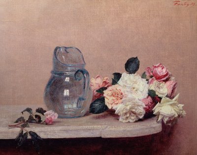 Zátiší s růžemi, 1889 od Ignace Henri Jean Fantin Latour