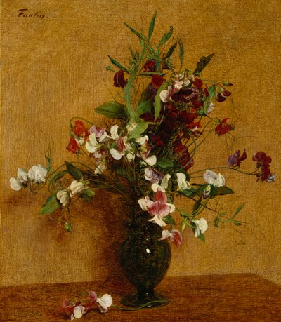 Sladký hrášek; Sweet Peas, 1888 od Ignace Henri Jean Fantin Latour