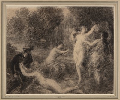 Tannhaüser au Venusberg (křída na papíře) od Ignace Henri Jean Fantin-Latour