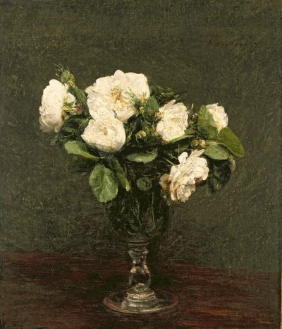 Bílé růže, 1875 od Ignace Henri Jean Fantin-Latour