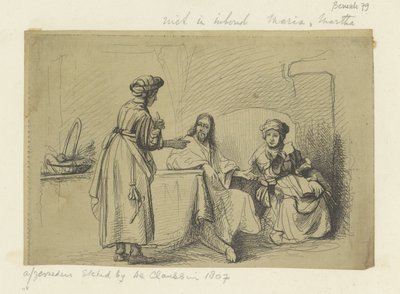 Christus bij Maria jako Martha Kolekce osmdesáti pěti původních tisků (název série) od Ignace Joseph de Claussin (possibly)