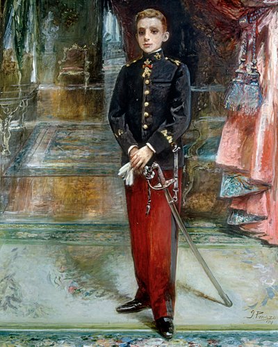 Portrét španělského krále Alfonse XIII od Ignacio Pinazo Camarlech