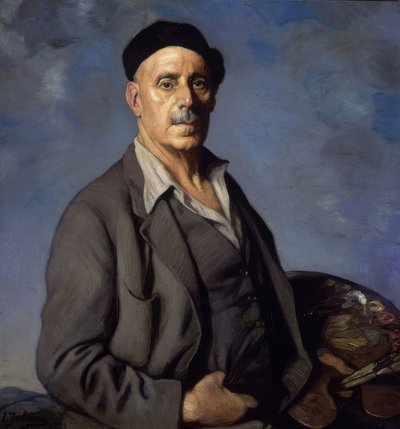 AUTOPORTRÉT S MODRÝM POZADÍM - 1942 - OLEJ / PLÁTNO - 90X85 cm od Ignacio Zuloaga y Zabaleta