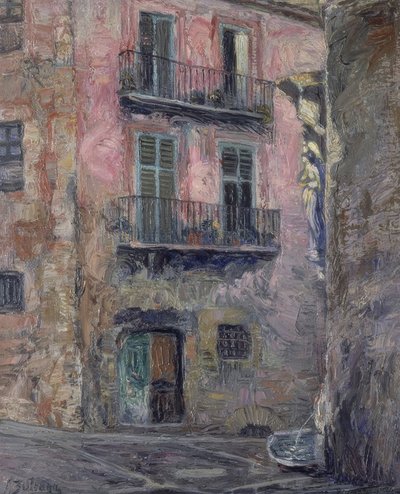 CALLE DEL ANGEL DE GERONA - 1931 - OLEJ / PLÁTNO - 80 × 67 CM od Ignacio Zuloaga y Zabaleta