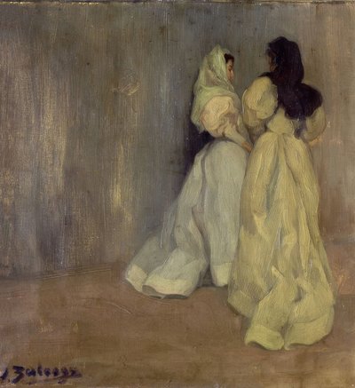 STUDIUM V ŠEDÉM - DVĚ ŽENY - 1896 - OLEJ / PLÁTNO od Ignacio Zuloaga y Zabaleta