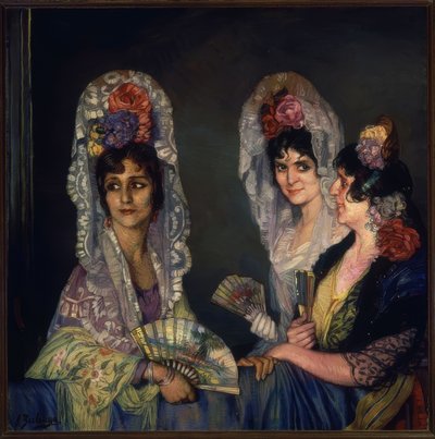 TŘI MANOLY - 20. STOLETÍ - O / L - 109X110 CM od Ignacio Zuloaga y Zabaleta