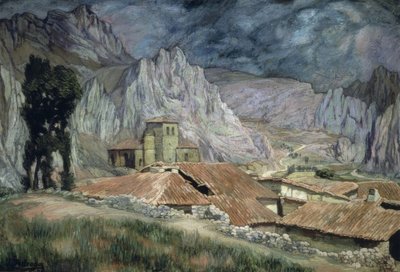 PANCORBO LANDSCAPE - 1917 - O / L - 90X130 CM od Ignacio Zuloaga y Zabaleta