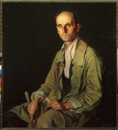 Portrét sochaře Beobidea od Ignacio Zuloaga y Zabaleta