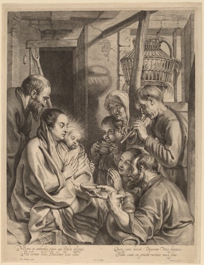 Klanění pastýřů od Ignatius Cornelis Marinus after Jacob Jordaens