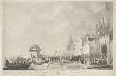 Aankomst van Napoleon v Josephine te Antwerpen, 1803 Vstup Napoleona Velikého a jeho manželky Auguste do města Antverpy 18. července 1803 (název na předmětu) od Ignatius Joseph van den Berghe