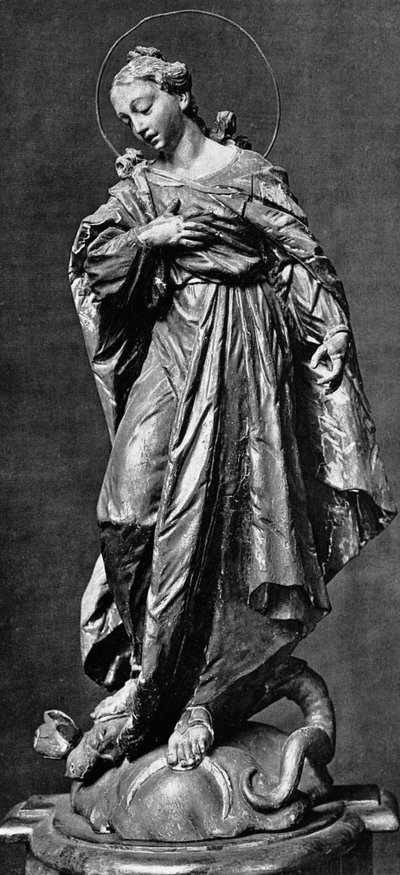 Panna Maria (dřevo) od Ignaz 1725-75 Gunther