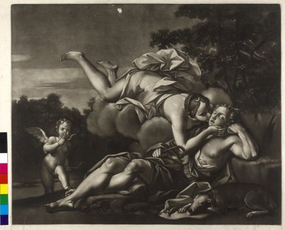 Mezzotinta, Ignác Unterberger Selena a Endymion (mezzotinta) od Ignaz Unterberger