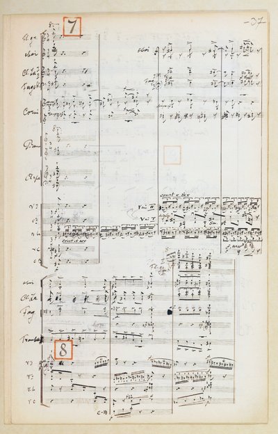 Rukopis partitury s redukovanou orchestrální suitou k Ptáku Ohnivákovi od Igora Stravinského (1882-1971) od Igor Stravinsky