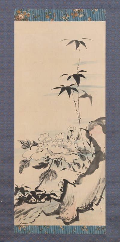 Pivoňka a bambus, ca. 1768. od Ike no Gyokuran