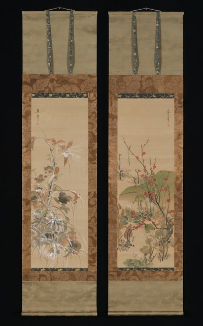 Květiny a ptáci čtyř ročních období, polovina 19. století. od Ikeda Koson