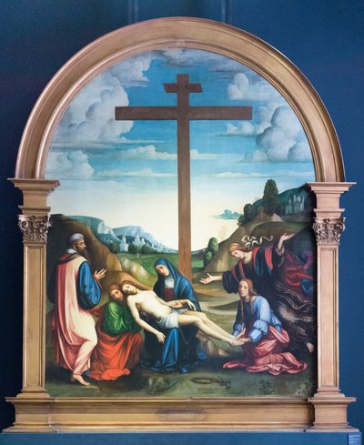Oplakávání Krista, asi 1510-15 (olej na dřevě) od Il (1450-1517) Francia