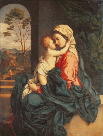 Panna a dítě objímající se kolem roku 1660-85 od Il Sassoferrato