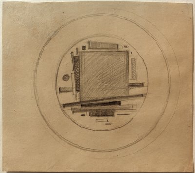 Návrh suprematistického obrazu na porcelán od Ilja Grigorjewitsch  Tschaschnik