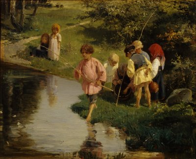 Rybaření dětí, 1882 od Illarion Mikhailovich Pryanishnikov