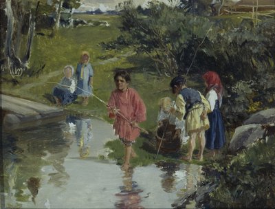 Rybaření dětí, 1882 od Illarion Mikhailovich Pryanishnikov