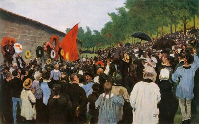 „Výroční oslava u zdi Communards na...hřbitově v Paříži“, 1883, 1965. od Ilya Efimovich Repin