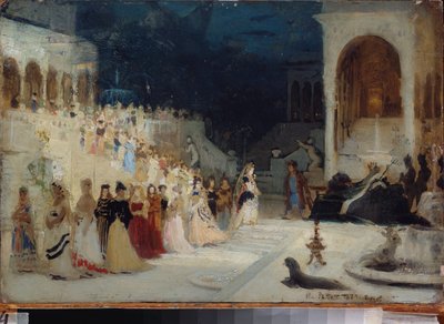 Dekor příprava pro operu """"Sadko"" de Nicolas (Nikolai) Rimski Korsakov (Rimski-Korsakov) (1844-1908). Peinture de Ilya Repin (Ilya Repine) (1844-1930), huile sur toile od Ilya Efimovich Repin