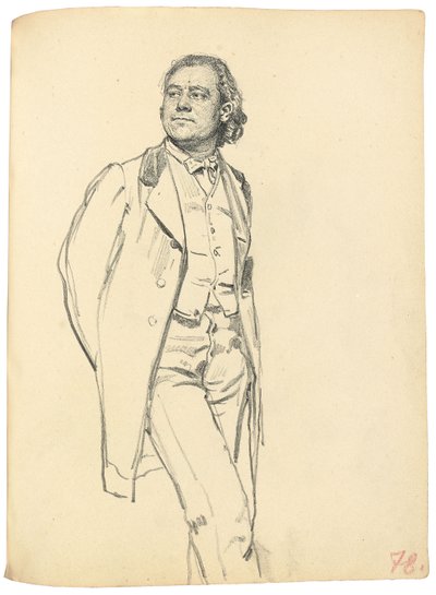 Postava stojícího muže, c. 1872-1875 od Ilya Efimovich Repin