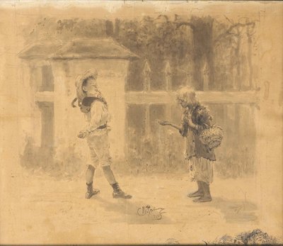 Dívka žebrající, 1889 od Ilya Efimovich Repin