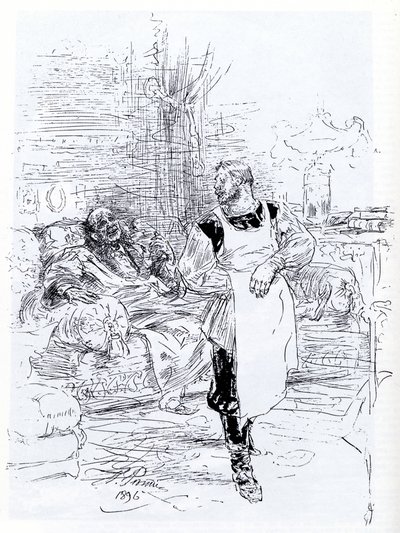 Ilustrace k románu Smrt Ivana Iljiče od Lva Tolstého, 1896 od Ilya Efimovich Repin