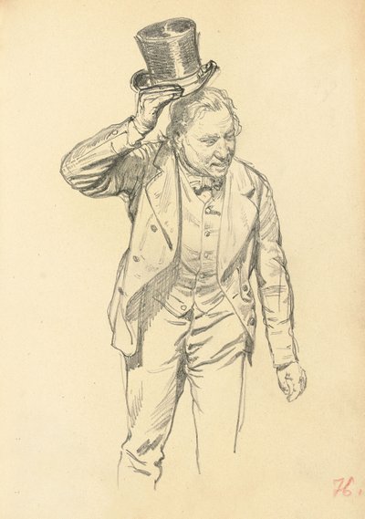 Muž sklápějící klobouk, c. 1872-1875 od Ilya Efimovich Repin