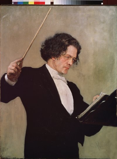 Portrét skladatele Antona Rubinsteina (1829-1894). Obraz Ilja Jefimovič Repin (Ilia Repin) (1844-1930), olej na plátně od Ilya Efimovich Repin