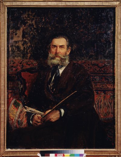 Portrait du peintre Alexey Bogolyubov (Bogolyubov y Bogolyubov) (1824-1896). Peinture de Ilya Yefimovich Repin (Ilya Repine) (1844-1930), huile sir toile od Ilya Efimovich Repin