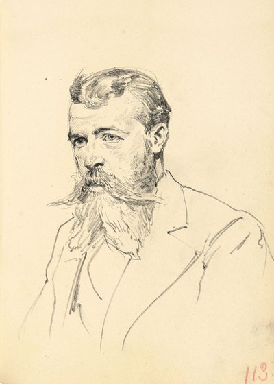 Portrét muže s knírkem a vousy, c. 1872-1875 od Ilya Efimovich Repin