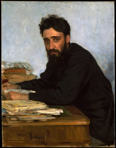 Portrét autora Vsevoloda M. Garshina 1855-1888, 80. léta 19. století od Ilya Efimovich Repin