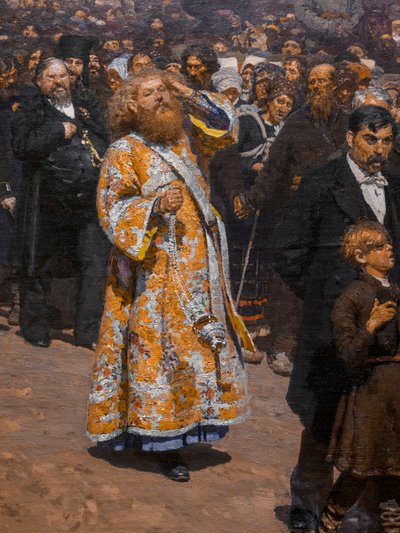 NÁBOŽENSKÝ PRŮVOD V PROVINCI KURSK (detail) od Ilya Efimovich Repin