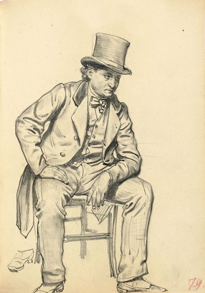 Sedící muž, paže opřená o nohu, c. 1872-1875 od Ilya Efimovich Repin