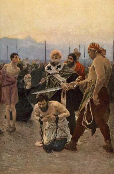 Svatý Mikuláš z Myry zachrání tři nevinné před smrtí od Ilya Efimovich Repin
