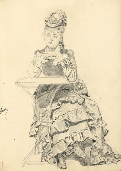 Žena sedící u stolu v kavárně, c. 1872-1875 od Ilya Efimovich Repin