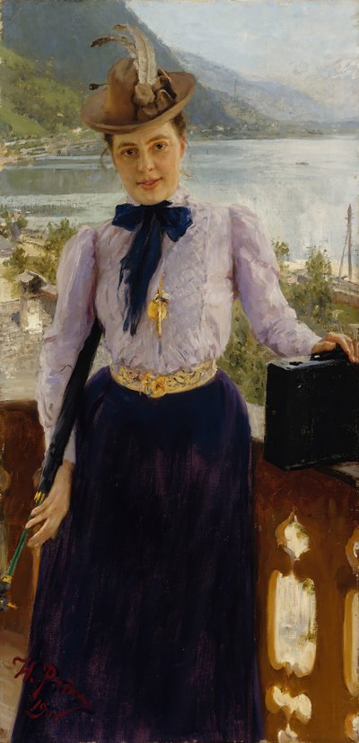 Portrét autorky Natalie Borísovna Nordman-Severova 1863-1914, 1900. od Ilya Efimovich Repin