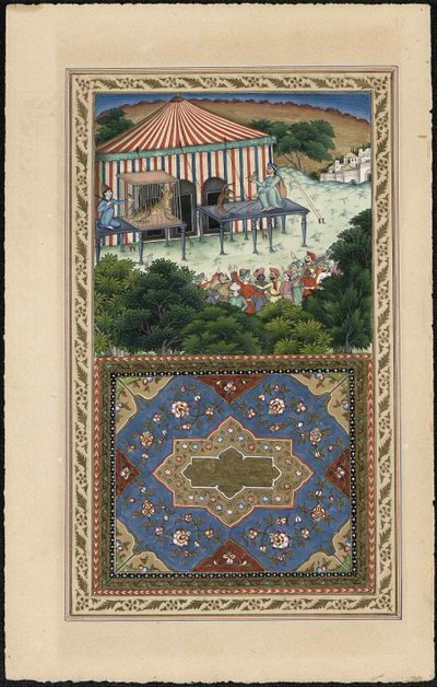 Le Singe et le Leopard Opice a leopard, 1837-1839. od Imam Bakhsh Lahori