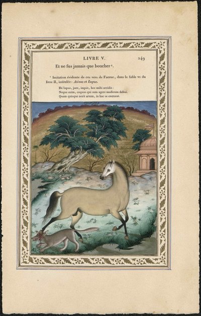 Kůň a vlk Kůň a vlk, 1837-1839. od Imam Bakhsh Lahori